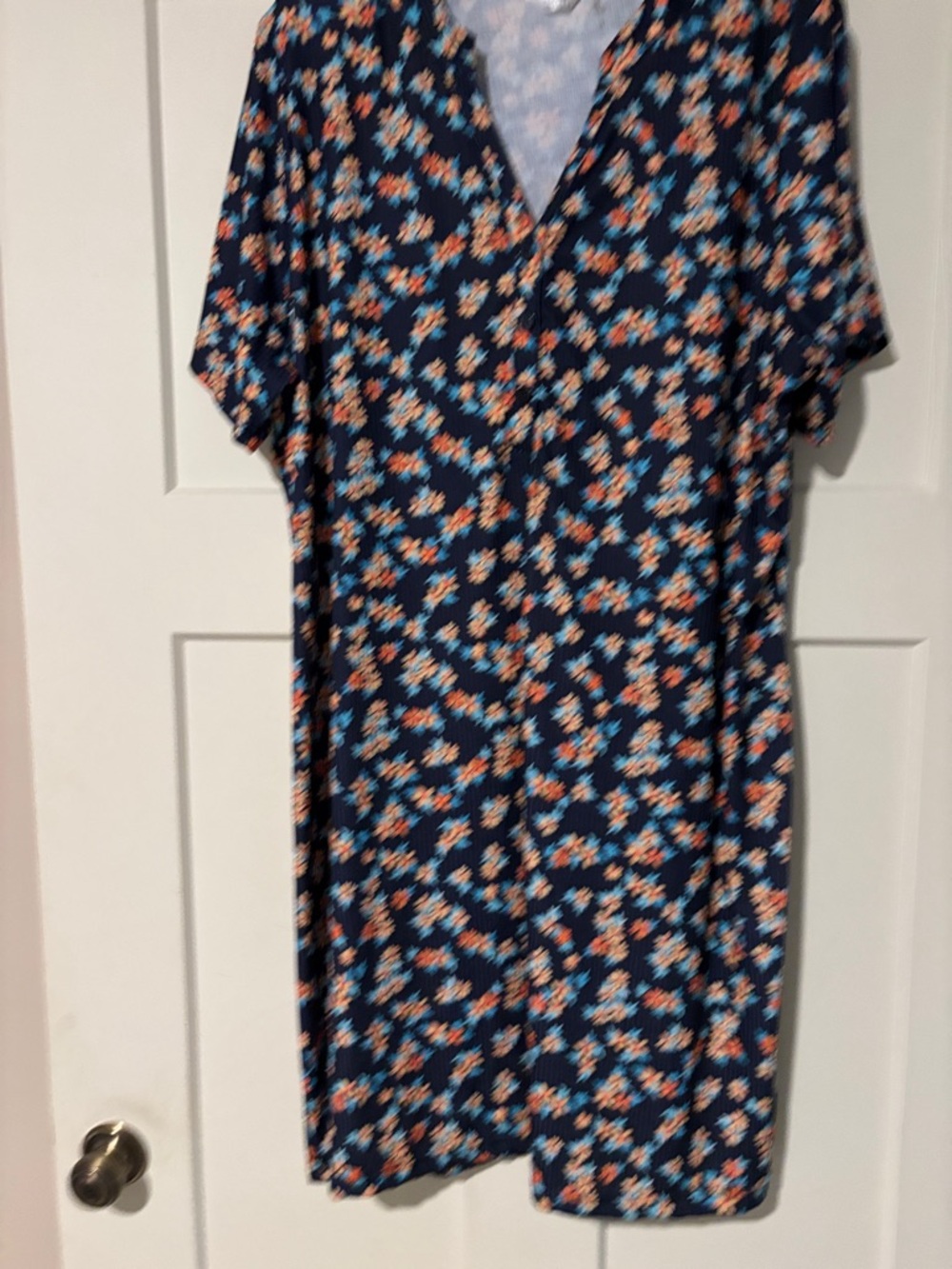 BUNDLE & Save! Kaktus Navy Floral Shirt Dress with Coral Orange and Teal Flowers